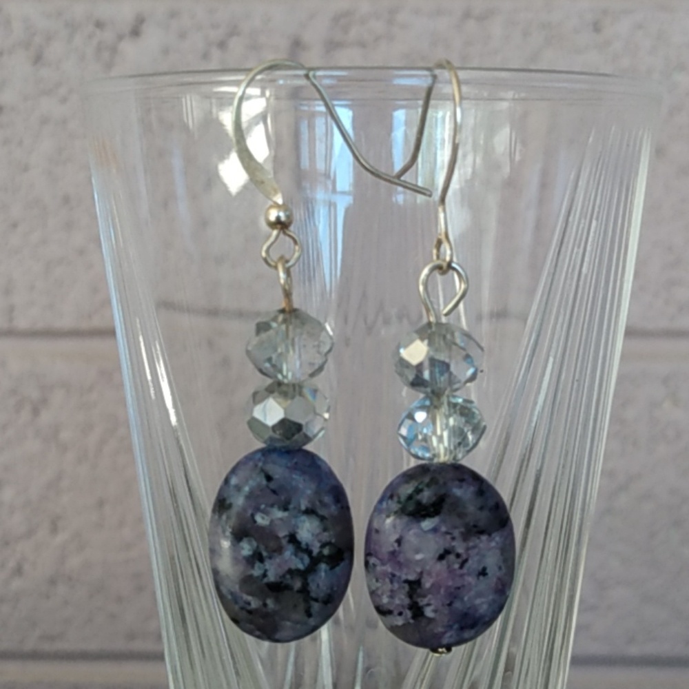 Genuine Amethyst and Crystal Earrings